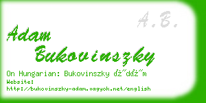 adam bukovinszky business card